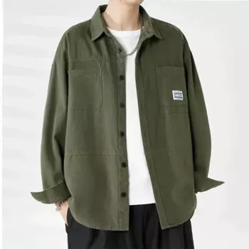 Мужская приталенная рубашка с длинным рукавом, из 100% хлопка