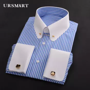 Мужская рубашка из хлопка с французскими манжетами