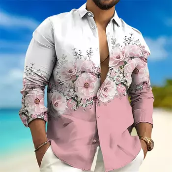 Мужская рубашка с 3D принтом, 9 цветов