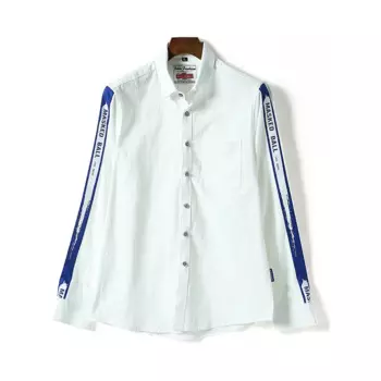 Мужская рубашка с длинным рукавом и принтом в виде букв