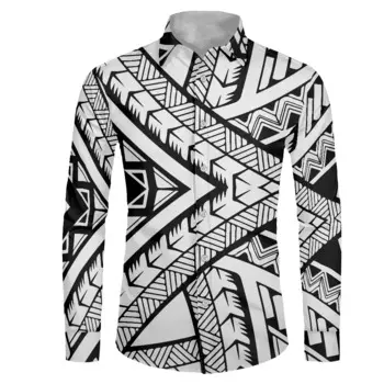 Мужская рубашка с длинным рукавом, на пуговицах