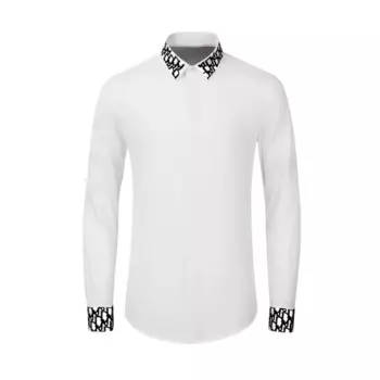 Мужская рубашка с длинным рукавом, с 3D вышивкой