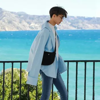 Мужская рубашка с длинным рукавом, с манжетами