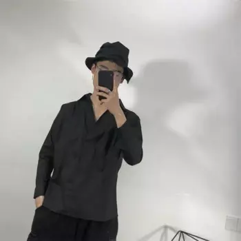 Мужская рубашка с длинным рукавом, с V-образным вырезом