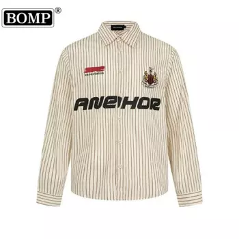 Мужская рубашка с длинным рукавом, в полоску