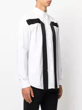 Мужская рубашка с длинными рукавами, черная футболка с квадратным воротником и лентами, Молодежная трендовая рубашка с длинными рукавами, весна-лето