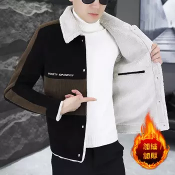 Мужская шерстяная куртка осень-зима флисовое теплое шерстяное пальто уличная одежда Повседневная Лоскутная приталенная куртка пальто