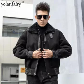 Мужская шуба из натурального меха ягненка, куртка из натурального меха для мужчин, одежда из натуральной кожи, мужская зимняя куртка из натурального меха, Chaqueta Hombre FC