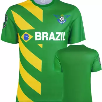 Мужская спортивная одежда для спортзала, футбольный трикотаж с бразильским принтом, удобные дышащие свободные топы с короткими рукавами, мужская одежда, футболки, топы