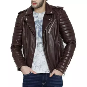 Мужская стеганая куртка из 100% кожи ягненка