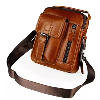 Мужская сумка через плечо из натуральной воловьей кожи