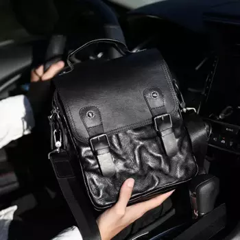 Мужская сумка через плечо SENOFAN, черная сумка-мессенджер из натуральной воловьей кожи, вместительная сумка для Ipad и телефона, 2024