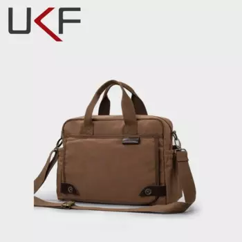 Мужская сумка через плечо UKF, Повседневная Деловая портативная многофункциональная холщовая сумка-мессенджер, портфель для ноутбука