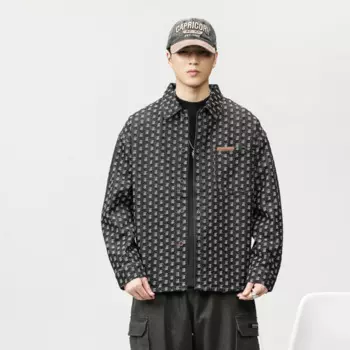 Мужская Свободная Повседневная джинсовая рубашка-карго с длинным рукавом