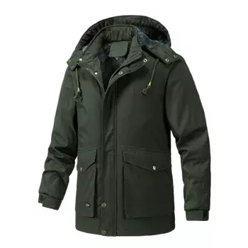 Мужская теплая парка с капюшоном, зимняя ветрозащитная утепленная куртка-карго с капюшоном, 2023
