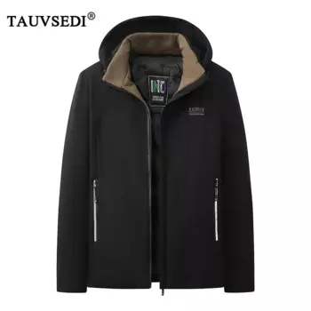 Мужская теплая ветрозащитная куртка со съемной шапкой и капюшоном