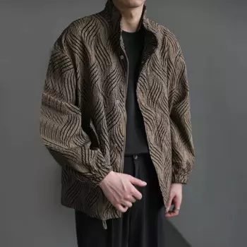 Мужская Текстурированная Повседневная куртка на весну и осень, Корейская уличная мода, темпераментная трендовая универсальная куртка, Мужская одежда 2024
