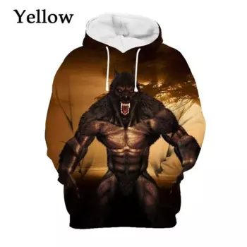 Мужская Толстовка Harajuku толстовка с волком, модная уличная одежда с животными, Мужской и Женский пуловер, Свитшот