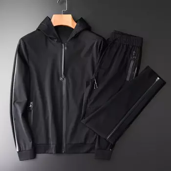 Мужская толстовка с капюшоном, черная Водонепроницаемая толстовка на молнии с капюшоном и брюками