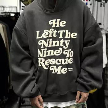 Мужская толстовка с капюшоном He Left The Ninty Nine Print