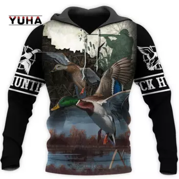 Мужская толстовка с капюшоном и 3D принтом Утиная охота толстовка унисекс Толстовка Осенняя уличная одежда с зеленой головой повседневная куртка Trac