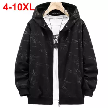 Мужская толстовка с капюшоном и бамбуковым рисунком, размеры 10XL, 9XL, 8XL
