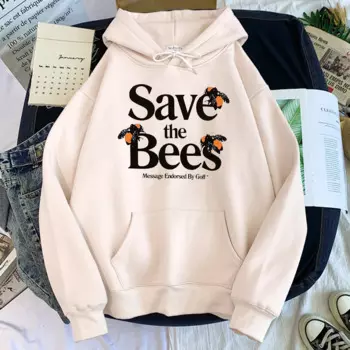 Мужская толстовка с капюшоном и надписью «Save The Bees»