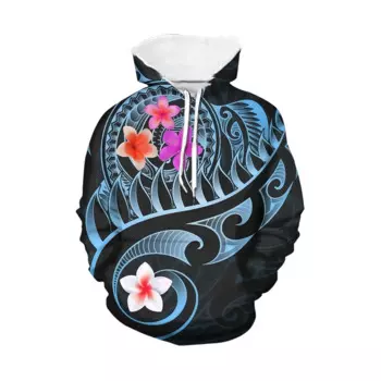 Мужская толстовка с капюшоном и принтом Плюмерия рубра