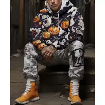 Мужская толстовка с рисунком на Хэллоуин, повседневный 3D пуловер, праздничная модная толстовка с капюшоном, тонкая толстовка с длинными рукавами,entials, толстовка на молнии