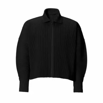 Мужская тонкая куртка в складку, черная Свободная куртка, Y2k