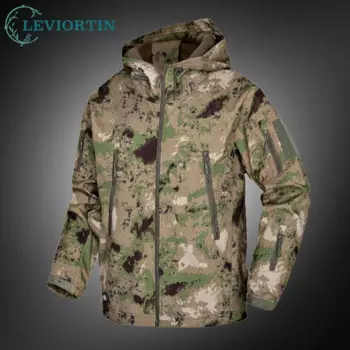 Мужская уличная куртка из мягкой кожи акулы, теплая тактическая ветровка, Боевая куртка, Мужская куртка-бомбер с капюшоном, одежда для пешего туризма