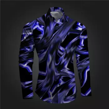 Мужская Винтажная летняя рубашка в полоску, с длинным рукавом