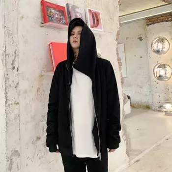 Мужская весенне-осенняя Новая модная повседневная Уличная одежда в стиле хип-хоп панк Готическая толстовка на молнии Спортивная Толстовка