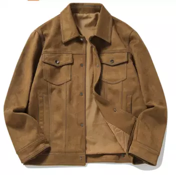 Мужская весенне-осенняя уличная замшевая куртка в американском стиле