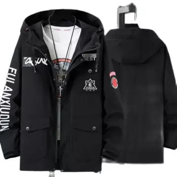 Мужская ветровка с капюшоном, камуфляжная куртка средней длины, весна-осень, повседневная куртка, большие размеры, 2020