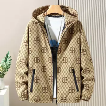 Мужская ветрозащитная куртка на молнии, Повседневная Уличная спортивная куртка с капюшоном, Размер 5XL, весна-осень 2024