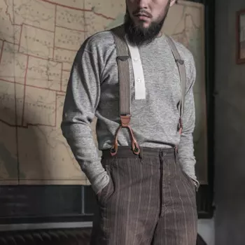 Мужская винтажная Однотонная футболка с длинным рукавом