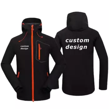 Мужская водонепроницаемая флисовая куртка с капюшоном и логотипом «сделай сам»