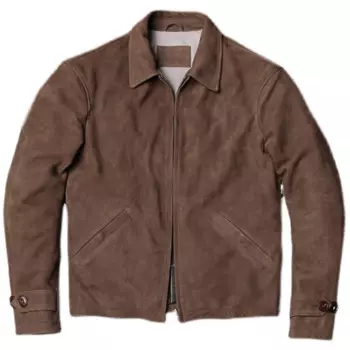 Мужская замшевая куртка в стиле ретро из воловьей кожи