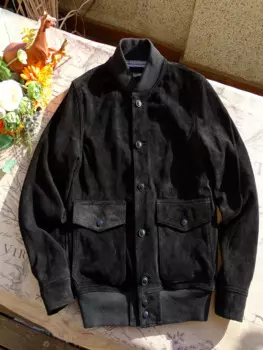 Мужская замшевая свободная короткая куртка A1