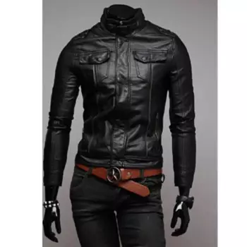 Мужская зимняя кожаная куртка, Мужская модная мотоциклетная куртка из искусственной кожи, крутая кожаная куртка на молнии с карманами, одежда