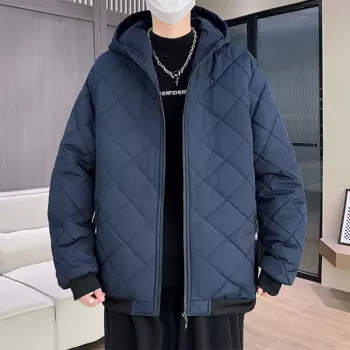 Мужская зимняя куртка 2024, осенняя теплая Модная Толстая стеганая куртка, искусственная ветрозащитная модель 5XL