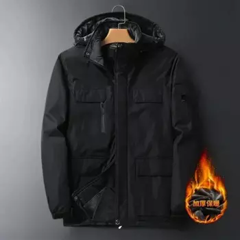 Мужская зимняя куртка большого размера 2024, верхняя одежда, пальто оверсайз, флисовое пуховое теплое Мужское пальто 9XL, большой размер 8XL, Мужская водонепроницаемая куртка с капюшоном