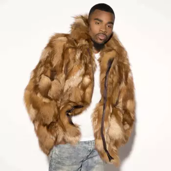 Мужская зимняя куртка-бомбер из натурального Лисьего меха