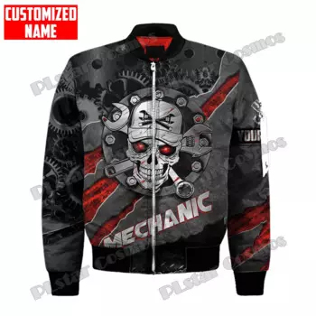 Мужская зимняя куртка-бомбер с 3D-принтом, на молнии