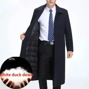 Мужская зимняя куртка, мужское длинное кашемировое пальто, мужской деловой шерстяной Тренч, пуховые куртки, Мужская теплая верхняя одежда FCY4960