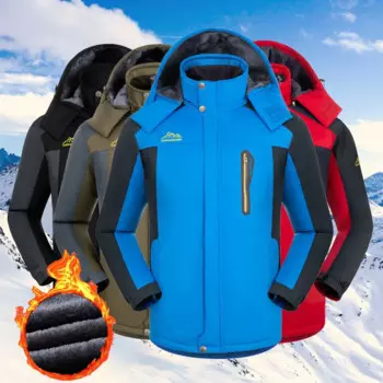 Мужская зимняя новая уличная Лыжная теплая ветрозащитная куртка с бархатным утеплителем мужские куртки с капюшоном мужская верхняя одежда пальто