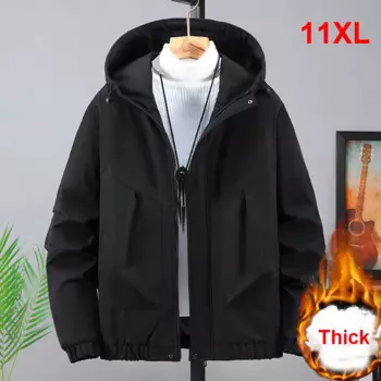 Мужская зимняя однотонная парка, размеры до 10XL