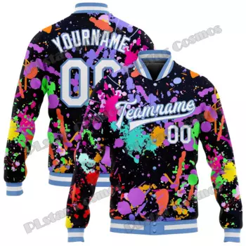 Мужская зимняя повседневная куртка-бомбер унисекс с 3D-принтом граффити