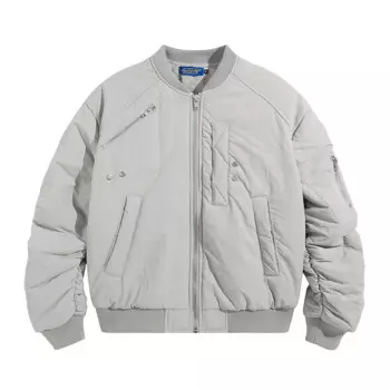 Мужская зимняя теплая куртка-бомбер в стиле оверсайз